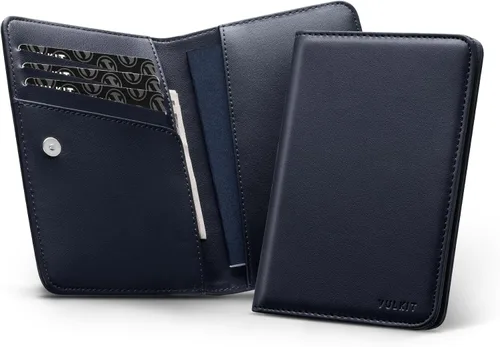 Vista 9 de VULKIT Soporte para pasaporte, cierre magnético, bloqueo RFID, cartera de viaje, funda para libro de pasaporte, soporte para tarjeta de embarque