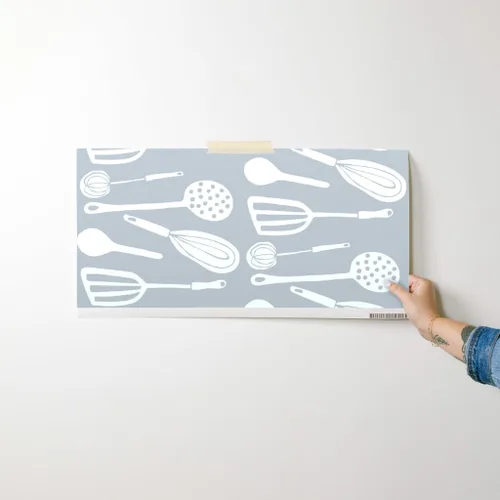 Vista 7 de Spoonflower Magic Kitchen Tools Pre-Pasted Removable Wallpaper Sample 12" x 24" Spoon Egg Vintage Self-adhesive, removable and renter-friendly