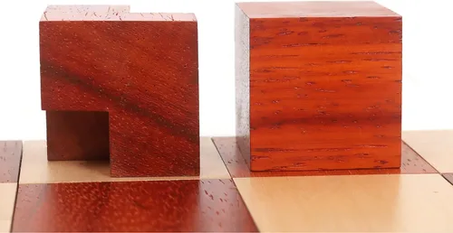 Vista 7 de Royal Chess Mall - Juego combinado de ajedrez Bauhaus 1923 Reproducido - Piezas de ajedrez de palo de rosa + tablero de ajedrez