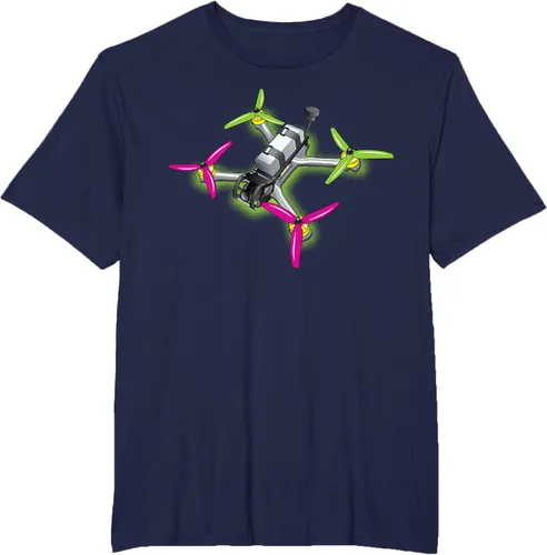 Vista 65 de Freestyle FPV Racing Drone Pilot Acro Quadcopter - Camiseta de sandía, Negro, S