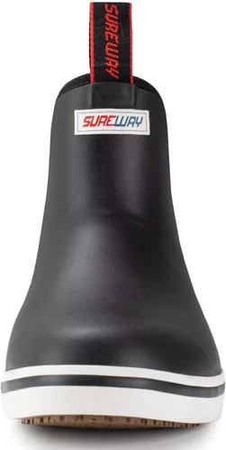 Vista 6 de SUREWAY Botas de cubierta profesionales antideslizantes para pesca y tobillo para hombre, botas de lluvia impermeables
