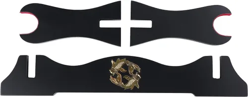 Vista 5 de Soporte de espada de terciopelo japonés acolchado Katana Stand Samurai Display Rack Soporte Todo Tanto Espada yin y Yang 1 Nivel