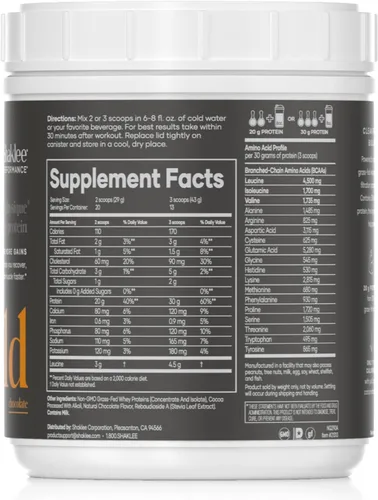 Vista 2 de Shaklee - Performance Advanced Physique 100% proteína de suero alimentada con pasto: fórmula de absorción rápida - 0.71 oz de proteína 110 calorías