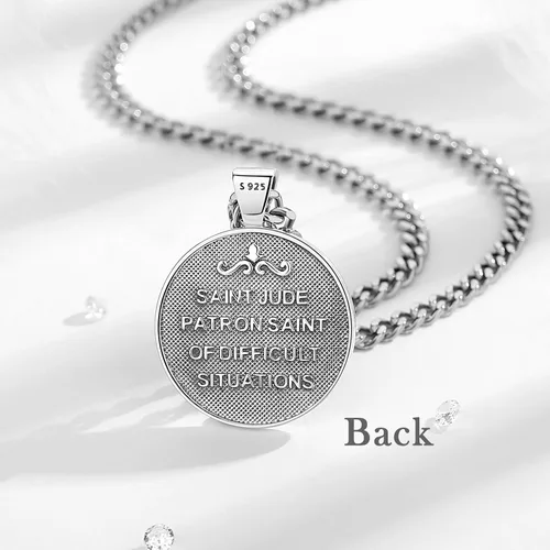 Vista 6 de INFUSEU Regalos religiosos únicos para hombres y mujeres, collares con colgante de San Miguel, San Cristóbal, San Benito, Virgen María