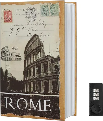 Vista 10 de Caja Fuerte de Libro para Almacenamiento, Caja de Seguridad con Cerradura de Combinación Premium, Caja Fuerte de Libro Portátil, Perfecta para Casa