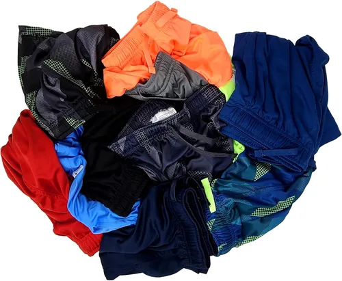 Vista 27 de Andrew Scott Pantalones cortos deportivos de baloncesto para niños con rendimiento activo y estilo de malla, varios paquetes