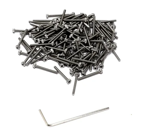 Vista 45 de iexcell Kit de tornillos de cabeza hexagonal de acero inoxidable 304, 100 unidades M2 x 0.157 in, paso de rosca de 0.016 in