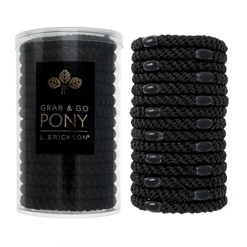 Vista 21 de L. Erickson Lazos para el cabello grueso, paquete de 15 tubos para poni Grab & Go - Bandas sin arrugas sin daños con fuerte sujeción para mujeres