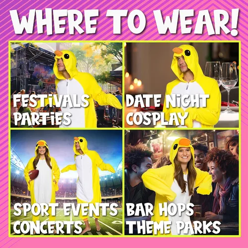 Vista 42 de Funziez! - Disfraz de Halloween para adultos, disfraz de animales y criaturas marinas, mameluco afelpado para cosplay, para mujeres y hombres