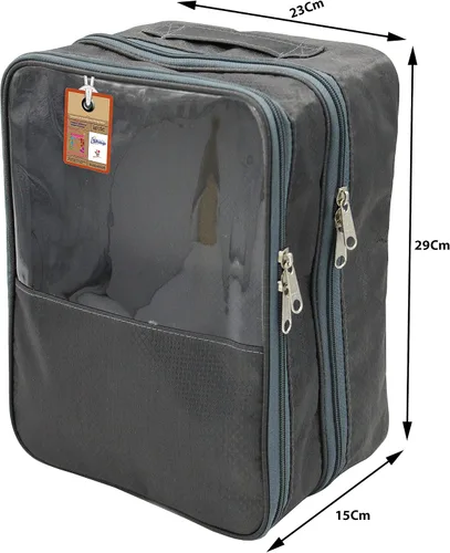Vista 3 de atorakushon Bolsa organizadora de viaje para zapatos, impermeable, portátil, bolsa de almacenamiento para zapatos con capacidad para 3 pares