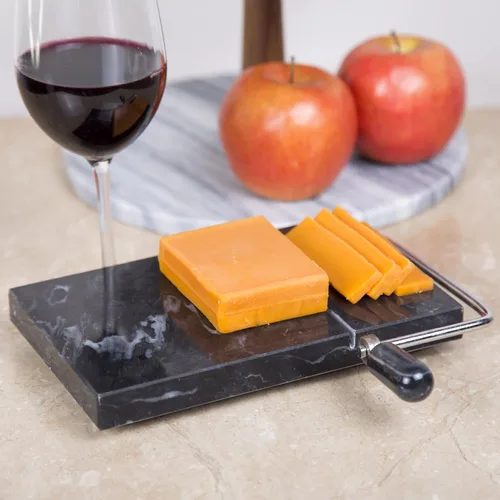 Vista 15 de Creative Home Cortador de mantequilla de queso de mármol champán natural, 5 pulgadas de largo x 8 pulgadas de ancho, beige