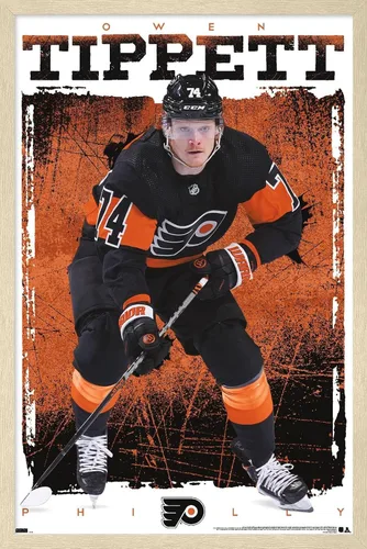 Vista 7 de Trends International NHL Philadelphia Flyers - Póster de pared Owen Tippett 23, 22.4 pulgadas de largo x 14.7 W, versión enmarcada en madera
