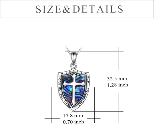 Vista 6 de YFN Collar de plata de ley de San MiguelSan CristófaloJesúsVirgen María para hombres, niños, mujeres, católicoprotectortalismán Miguel Arcángel