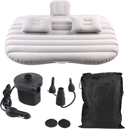 Vista 9 de Cama inflable para coche, asiento trasero, colchón de aire para descanso, sueño, viajes, campamento (negro)