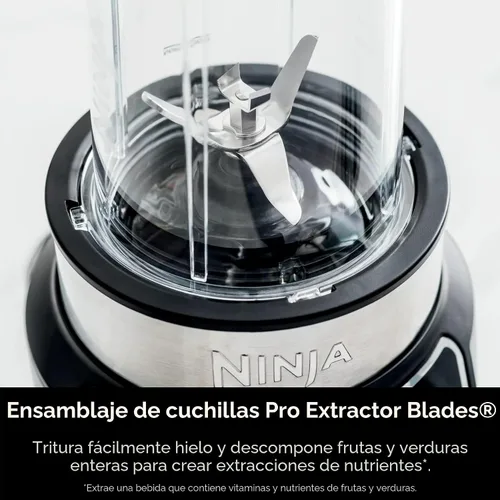 Vista 4 de Ninja BN400 Nutri Pro - Licuadora personal compacta, tecnología Auto-iQ, 1000 vatios, para bebidas congeladas, batidos, salsas y más, con tazas