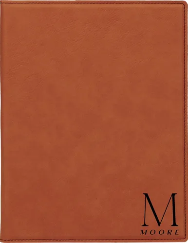 Vista 16 de Customized Leatherette Notepad Portfolio. Personalized Engraved Padfolio. Engraved Simple Notepad (Black & Gold)