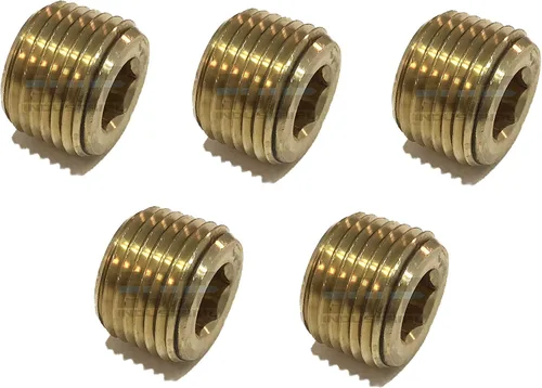Vista 3 de Latón COUNTERSUNK HEX Plug 1/2" macho NPT MNPT combustible/aire/agua/aceite/gas WOG (cantidad 01)