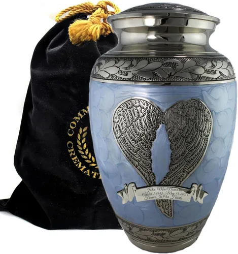 Vista 11 de Urna de Cremación Ángel Azul para Cenizas de Adulto Masculino - Urnas de Cremación Personalizadas para Cenizas de Hombre Adulto Urnas Decorativas