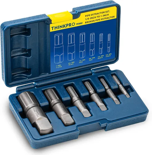 Vista 9 de Extractor de tubos de 1 pulgada Acero resistente, para tubos rotos, ajuste 1/16 D tamaño de taladro, elimina extremos roscados dañados, tapones