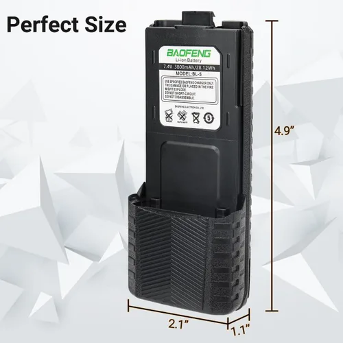Vista 4 de BAOFENG Batería UV-5R BL-5 3800mAh USB-C de carga extendida de alta capacidad para radios UV5R BF-F8HP serie UV-5R con cable de carga tipo C