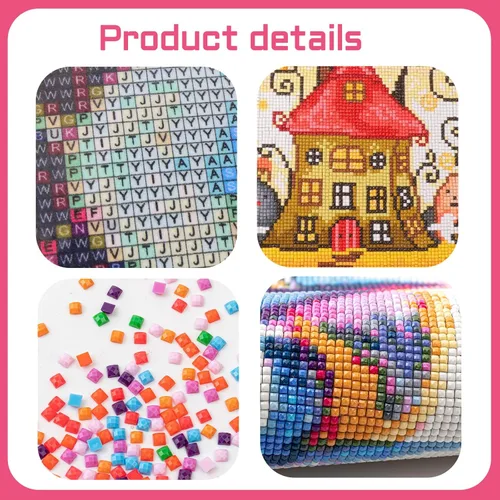 Vista 4 de AiYuanzsh Paquete de 10 kits de pintura de diamante cuadrado 5D para adultos, kits de arte de diamantes cuadrados de taladro completo, paisaje