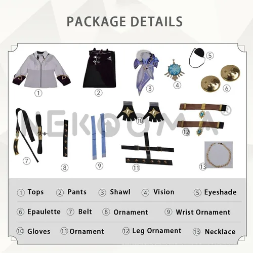 Vista 2 de NEKOOMA Lyney - Conjunto de disfraz de cosplay para Genshin Impact, Game Cos, XS