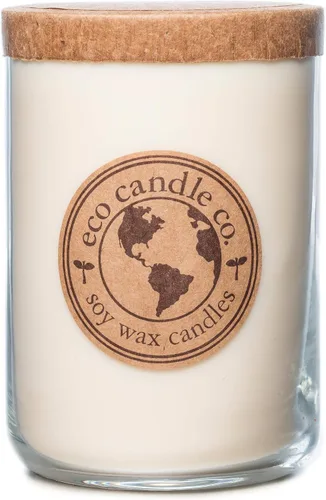 Vista 24 de ECO CANDLE CO. Vela reciclada, té negro y miel, 6 oz. - Aromas de té picante, nuez moscada, miel y naranja - 100% cera de soja, sin plomo, etiqueta