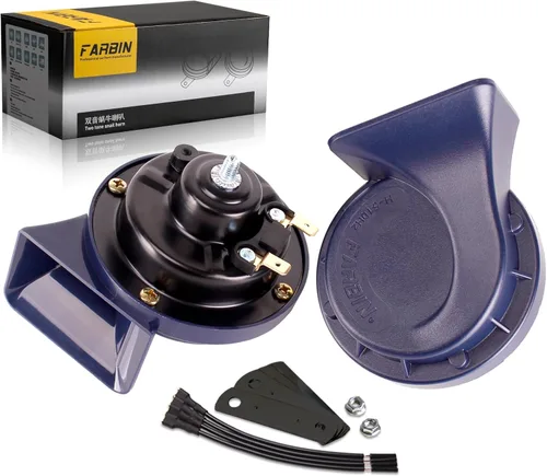 Vista 14 de FARBIN Bocina de coche impermeable de 12 V para coche, kit de bocina de caracol eléctrico de doble tono, universal para cualquier vehículo de 12 V