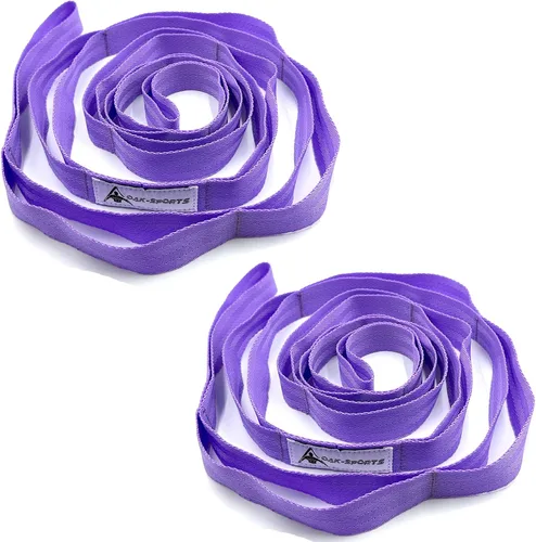 Vista 14 de Correa de estiramiento con bucles para yoga, correa de estiramiento para terapia física, correa de ejercicio no elástica para pilates, danza