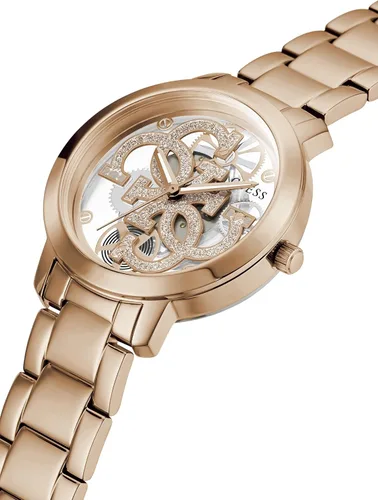 Vista 4 de GUESS Reloj de mujer Trend Clear de 1.417in, plateado