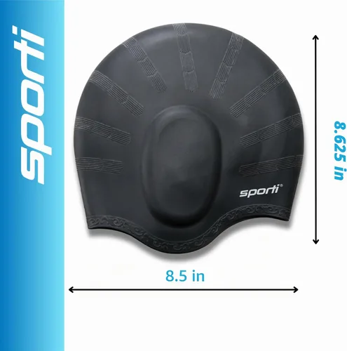 Vista 2 de Sporti Gorro de natación de silicona con protección auditiva sólida