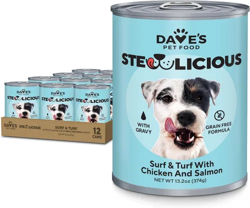 Vista 16 de Dave's Pet Food Stewlicoius - Alimento húmedo para perros sin cereales (Turkey & Sweet Potato en salsa), fabricado en Estados Unidos naturalmente