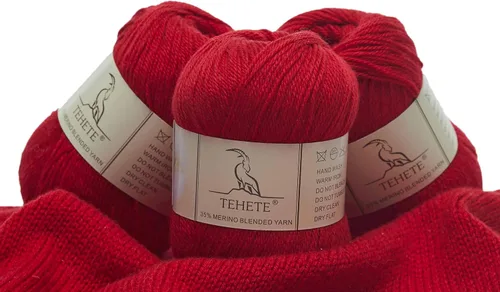 Vista 28 de Ovillo de lana de merino para tejer (3 capas) suave y ligero de 150g para ganchillo (Beige)