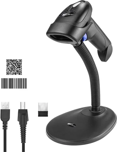 Vista 11 de NetumScan - Escáner de código de barras inalámbrico 1D 2D con soporte, escáner de código QR automático portátil compatible con escaneo de pantalla