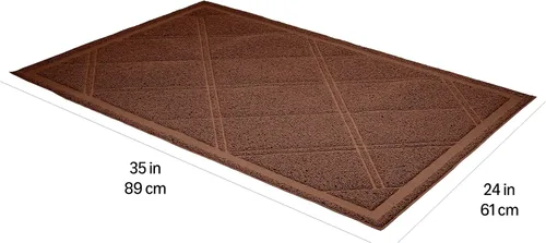 Vista 4 de Amazon Basics Less-Mess - Tapete para caja de arena para gatos, 24 x 35 pulgadas, sin perfume, marrón