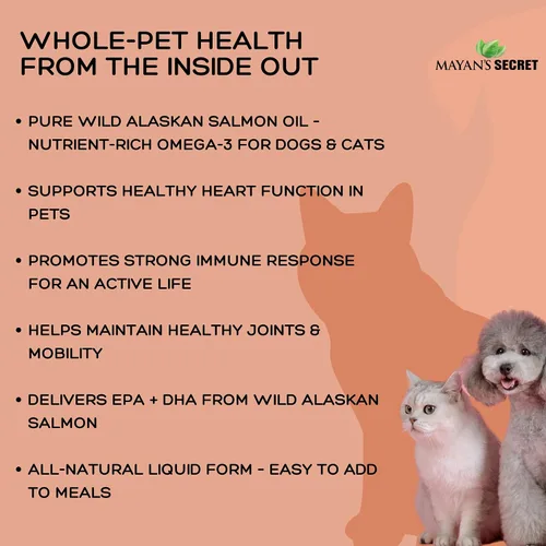 Vista 3 de Aceite de salmón puro de Alaska salvaje para perros y gatos – Apoya la función de las articulaciones, el sistema inmunológico y la salud del corazón