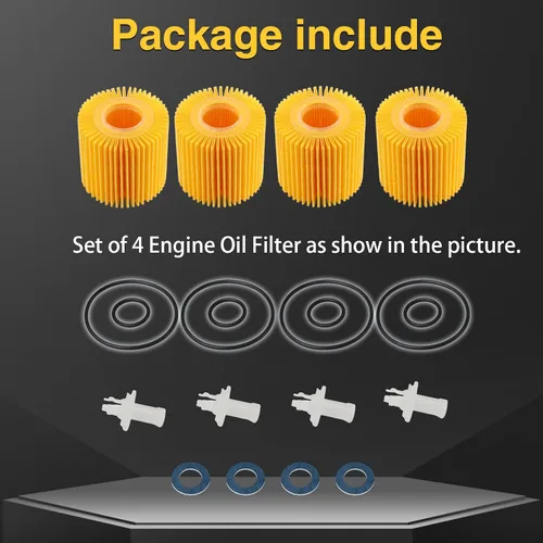 Vista 6 de 4 juegos de filtros de aceite de motor compatibles con Toyota, Camry, Highlander, Rav4, Sienna, Tacoma, Lexus y otros modelos Reemplazar #