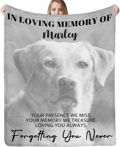 Vista 10 de Artsadd Manta conmemorativa personalizada con fotos para la pérdida de perros y gatos, manta conmemorativa personalizada, regalos de memoria amorosa