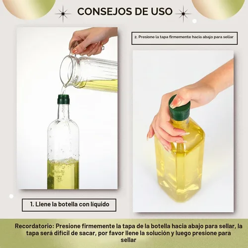 Vista 3 de Dandat 10 botellas cuadradas de plástico de 34 onzas con tapa transparente