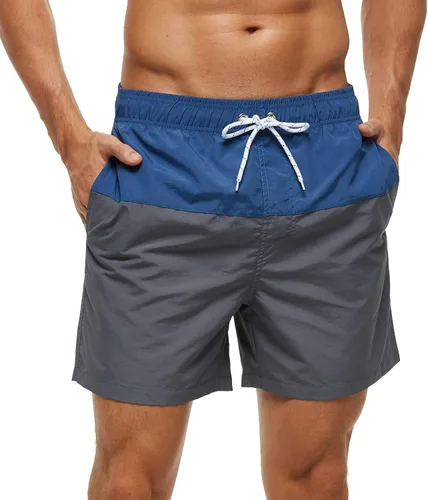 Vista 35 de SILKWORLD Traje de baño para hombre, pantalones cortos de playa de secado rápido con bolsillos Ejército Verde-ag
