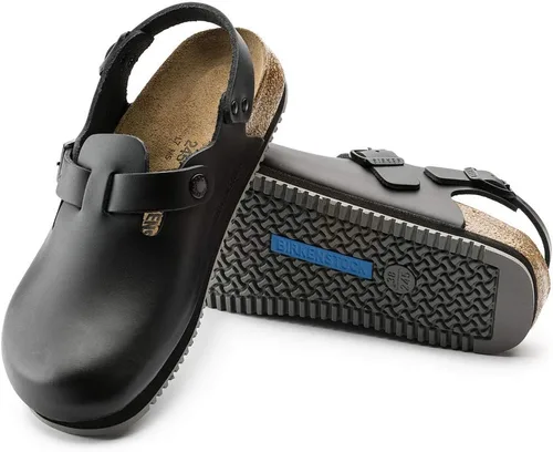 Vista 8 de Birkenstock Zuecos de cuero Tokio Super Grip para mujer Negro