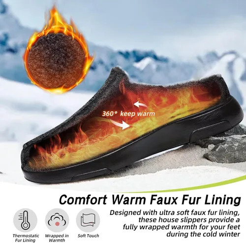 Vista 4 de OrthoComfoot Pantuflas Ortopédicas para Hombre Zapatos de Caminar con Soporte del Arco: Mocasines Sin Cordones para Fascitis Plantar, Zuecos