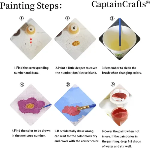 Vista 7 de CaptainCrafts Kits de pintura por números, pintura de árbol por números para adultos con marco de lienzo de 16 x 20 pulgadas, pintura al óleo