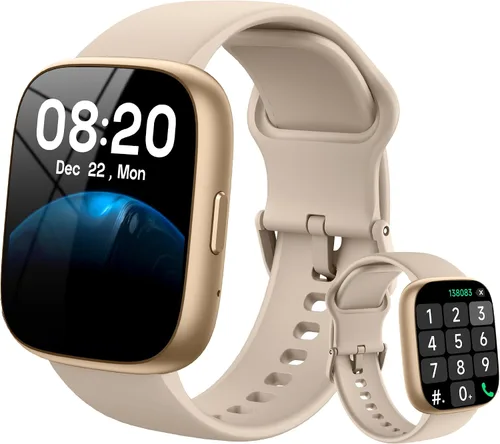 Vista 10 de Reloj inteligente con Alexa y llamadas Bluetooth, pantalla táctil HD de 1.83 pulgadas, reloj de fitness con monitor de frecuencia cardíaca/sueño, 30