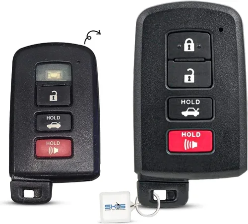 Vista 2 de Carcasa de repuesto para llavero de Toyota Highlander Avalon Camry Corolla RAV4 de 4 botones sin llave para automóvil 2017 2018 2019 con control