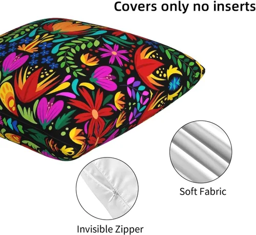 Vista 6 de Paquete de 2 fundas de almohada mexicanas de 18 x 18 pulgadas para sofá, Día de los Muertos, decoración del Cinco de Mayo