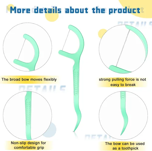 Vista 3 de Maxdot 1000 unidades de hilo dental con sabor a menta fresca, a granel, alta dureza, sistema de hilo dental para adultos, familia, viajes, espacios