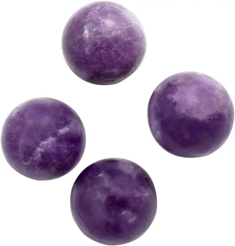 Vista 2 de Treasure Gurus - Esfera de amatista morada, piedra de reiki, chakra, equilibrio energético, cristal