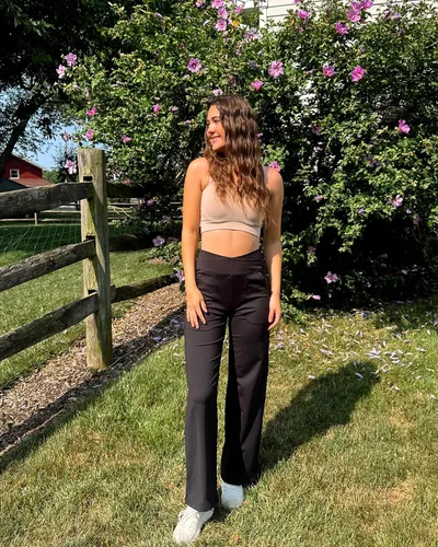 Vista 4 de G4Free Pantalones de pierna ancha para mujer, pantalones de yoga sueltos con bolsillos, pantalones de yoga pequeños, regularaltos, elásticos