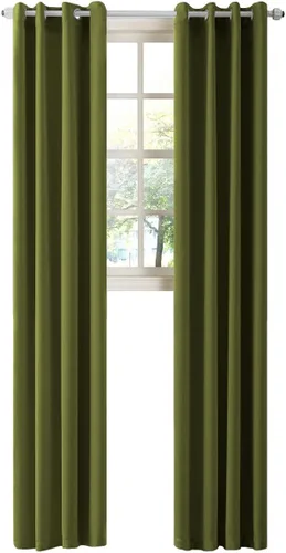 Vista 42 de LA PALMA Cortinas opacas con aislamiento térmico y ojales, para sala de estar, dormitorio, paquete de 2 paneles